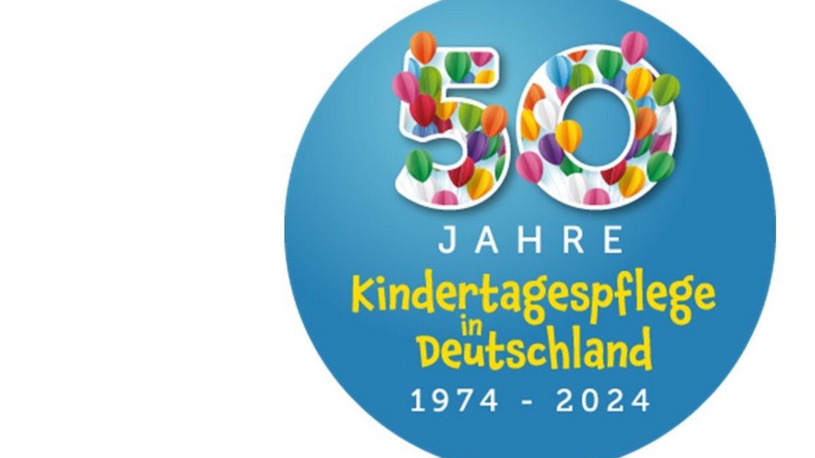 Banner Bundesverband für Kindertagespflege zum Jubliäum 50 Jahre Kindertagespflege in Deutschland